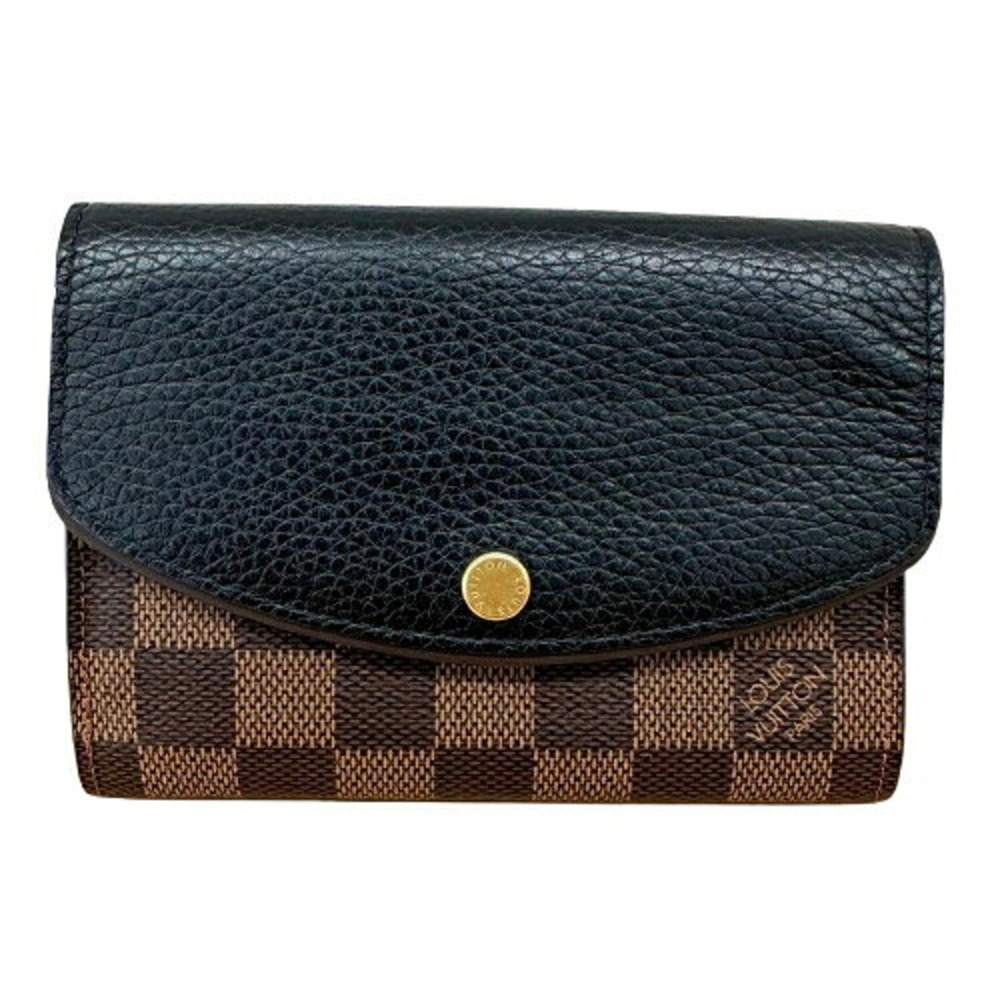 Louis Vuitton Damier Portefeuille Normandie N60044 Initial Engraved Bi-fold W...